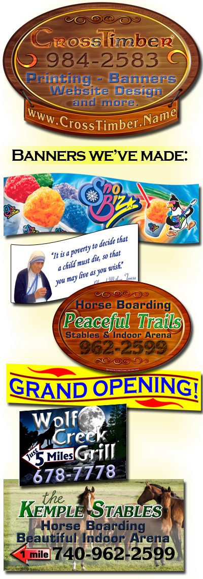 custom-designed banners by CrossTimber