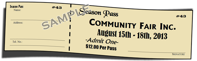 Custom-printed, perforated, numbered tickets