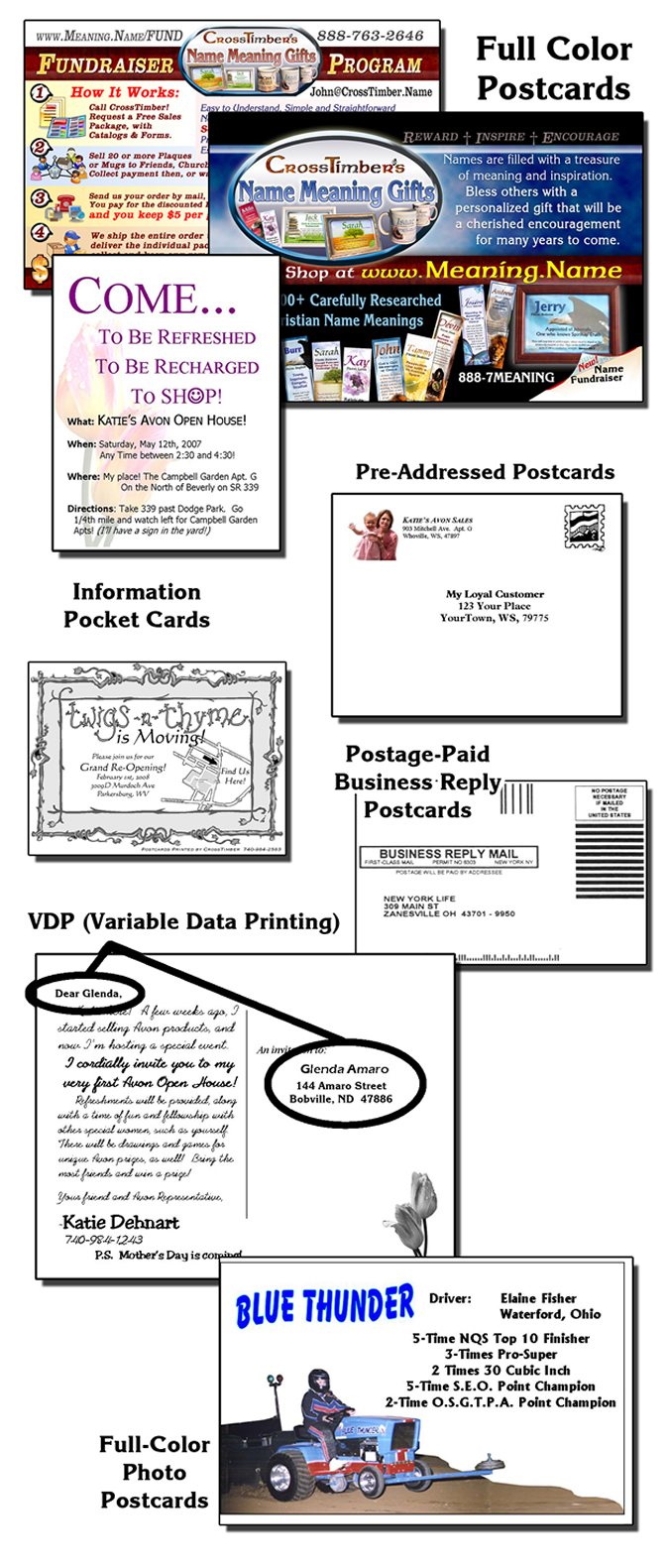 custom-printed postcards by CrossTimber